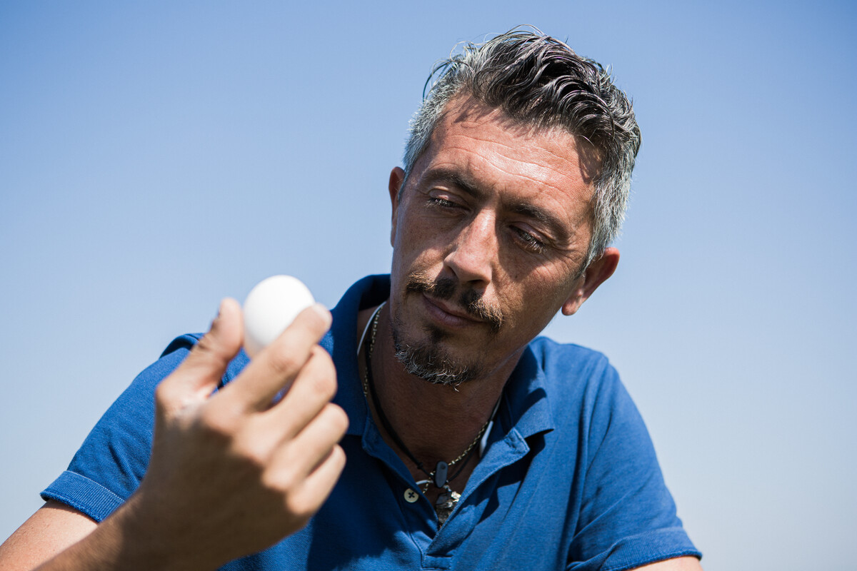 Man with egg